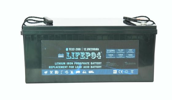 ABS 12V 200AH แบตเตอรี่ Lifepo4 แบบพกพาสำหรับพลังงานสำรอง