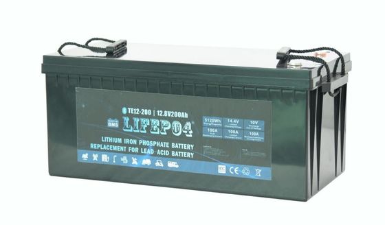 ABS 12V 200AH แบตเตอรี่ Lifepo4 แบบพกพาสำหรับพลังงานสำรอง